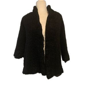 Forstmann Vintage Winter Solid Black Wool Long Sleeve Jacket Cost Small